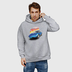 Толстовка оверсайз мужская Маслкар Chevrolet Corvette Stingray, цвет: меланж — фото 2
