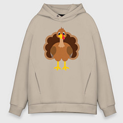 Толстовка оверсайз мужская Turkey bird, цвет: миндальный