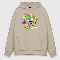 Толстовка оверсайз мужская Eve look love, цвет: миндальный