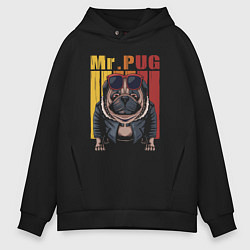 Толстовка оверсайз мужская Mr pug, цвет: черный