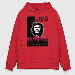 Толстовка оверсайз мужская Эрнесто Че Гевара и революция, цвет: красный