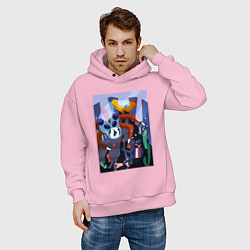 Толстовка оверсайз мужская Subnautica морские чудовища, цвет: светло-розовый — фото 2