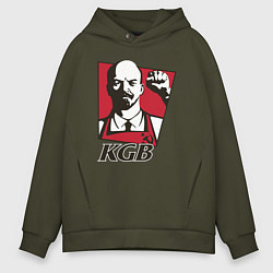 Толстовка оверсайз мужская KGB Lenin, цвет: хаки