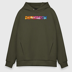 Толстовка оверсайз мужская Depression, цвет: хаки