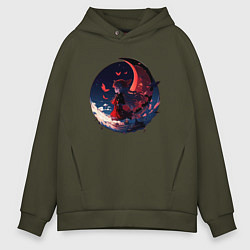 Толстовка оверсайз мужская Лунная принцесса, цвет: хаки
