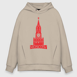 Толстовка оверсайз мужская Kremlin Moscow, цвет: миндальный