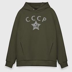 Толстовка оверсайз мужская СССР grey, цвет: хаки