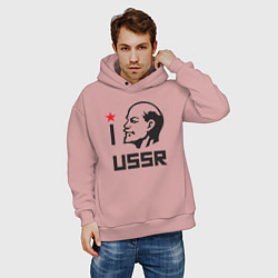 Толстовка оверсайз мужская Люблю СССР, цвет: пыльно-розовый — фото 2