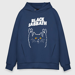 Толстовка оверсайз мужская Black Sabbath rock cat, цвет: тёмно-синий