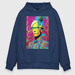 Толстовка оверсайз мужская Andy Warhol - pop art, цвет: тёмно-синий