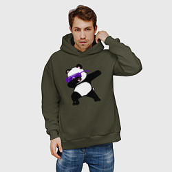Толстовка оверсайз мужская Dab panda, цвет: хаки — фото 2