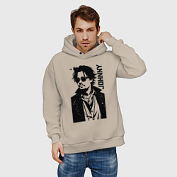 Толстовка оверсайз мужская Johnny Depp - graphics, цвет: миндальный — фото 2