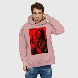 Толстовка оверсайз мужская John Wick Baba Yaga art, цвет: пыльно-розовый — фото 2
