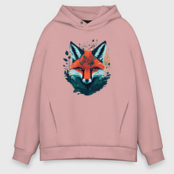 Толстовка оверсайз мужская Огненная лисица, цвет: пыльно-розовый