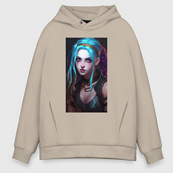 Толстовка оверсайз мужская Fantasy Jinx Arcane League of Legends, цвет: миндальный