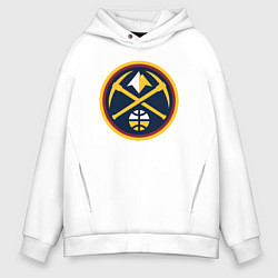 Толстовка оверсайз мужская Denver Nuggets logo, цвет: белый