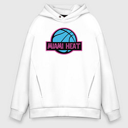 Толстовка оверсайз мужская Miami Heat team, цвет: белый