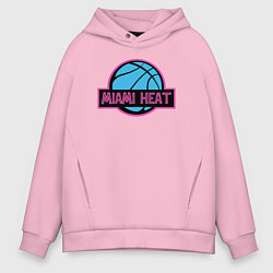 Толстовка оверсайз мужская Miami Heat team, цвет: светло-розовый