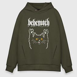 Толстовка оверсайз мужская Behemoth rock cat, цвет: хаки