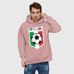 Толстовка оверсайз мужская Футбол Италии, цвет: пыльно-розовый — фото 2