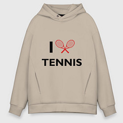Толстовка оверсайз мужская I Love Tennis, цвет: миндальный
