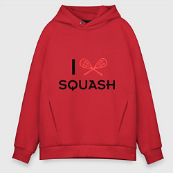 Толстовка оверсайз мужская I Love Squash, цвет: красный