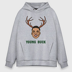 Толстовка оверсайз мужская Young buck, цвет: меланж