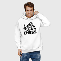 Толстовка оверсайз мужская Chess game, цвет: белый — фото 2