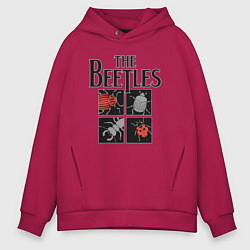 Толстовка оверсайз мужская Beetles, цвет: маджента