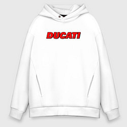 Толстовка оверсайз мужская Ducati - красный градиент, цвет: белый