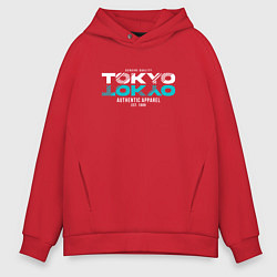 Толстовка оверсайз мужская Tokyo Inscription, цвет: красный