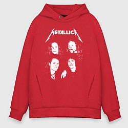 Толстовка оверсайз мужская Metallica band, цвет: красный