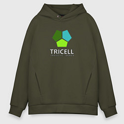 Толстовка оверсайз мужская Tricell Inc, цвет: хаки