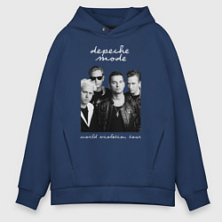 Толстовка оверсайз мужская Depeche Mode World Violation Tour Band, цвет: тёмно-синий