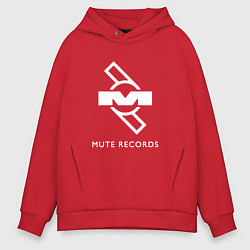 Толстовка оверсайз мужская Depeche Mode Mute Records Logo, цвет: красный