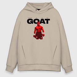 Толстовка оверсайз мужская GOAT - Mike Tyson, цвет: миндальный