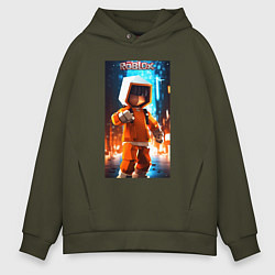 Толстовка оверсайз мужская Roblox orange man, цвет: хаки