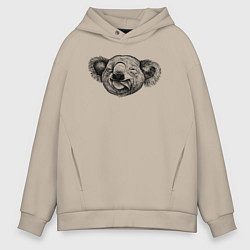 Толстовка оверсайз мужская Коала голова, цвет: миндальный
