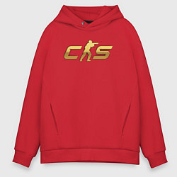 Толстовка оверсайз мужская CS 2 gold logo, цвет: красный