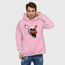 Толстовка оверсайз мужская Голова Мангла, цвет: светло-розовый — фото 2
