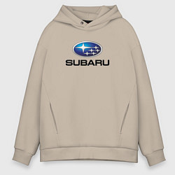 Толстовка оверсайз мужская Subaru sport auto, цвет: миндальный