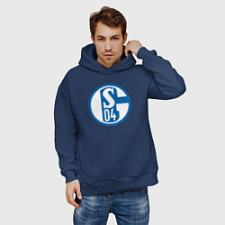 Толстовка оверсайз мужская Schalke 04 fc club, цвет: тёмно-синий — фото 2