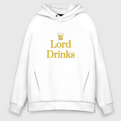 Толстовка оверсайз мужская Lord drinks, цвет: белый