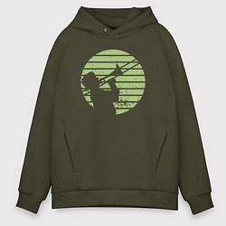 Толстовка оверсайз мужская Джазовый трубач, цвет: хаки
