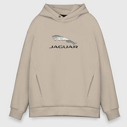 Толстовка оверсайз мужская Ягуар спорт кар, цвет: миндальный