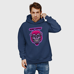Толстовка оверсайз мужская Purple crazy monkey, цвет: тёмно-синий — фото 2