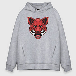 Толстовка оверсайз мужская Красный кабан, цвет: меланж