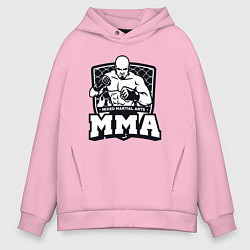 Толстовка оверсайз мужская Mixed martial arts, цвет: светло-розовый