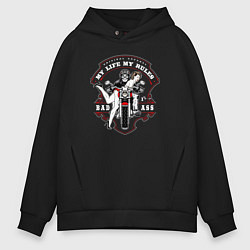 Толстовка оверсайз мужская Original apparel my rules bad ass, цвет: черный