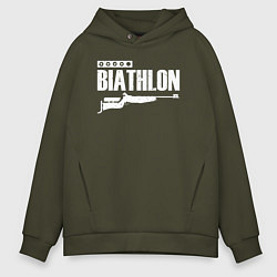 Толстовка оверсайз мужская Biathlon - снайпер, цвет: хаки